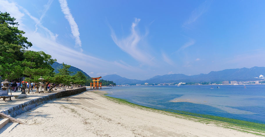 Schrein Inseln in Japan Miyajima Miyajima Insel des Schreins in Japan